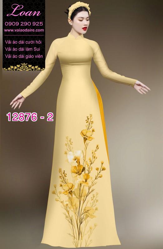 Vải áo dài hoa in 3D