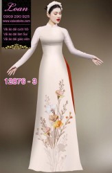 Vải áo dài hoa in 3D
