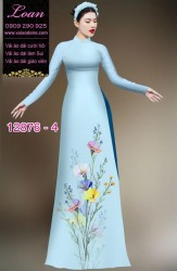 Vải áo dài hoa in 3D