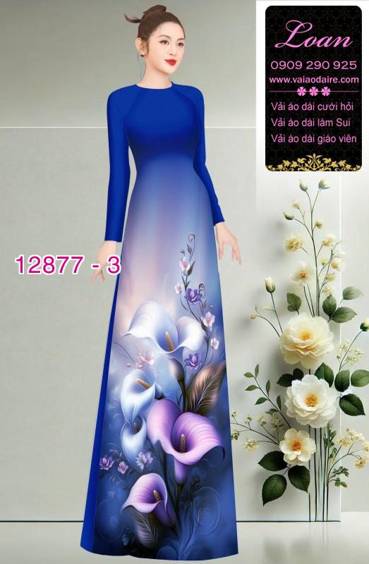Vải áo dài hoa in 3D