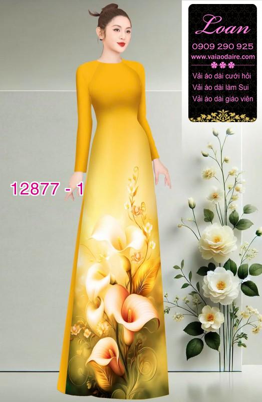 Vải áo dài hoa in 3D