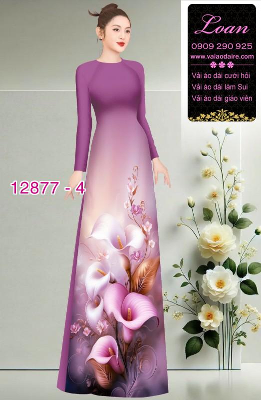 Vải áo dài hoa in 3D