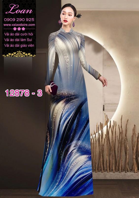 Vải áo dài hoa in 3D
