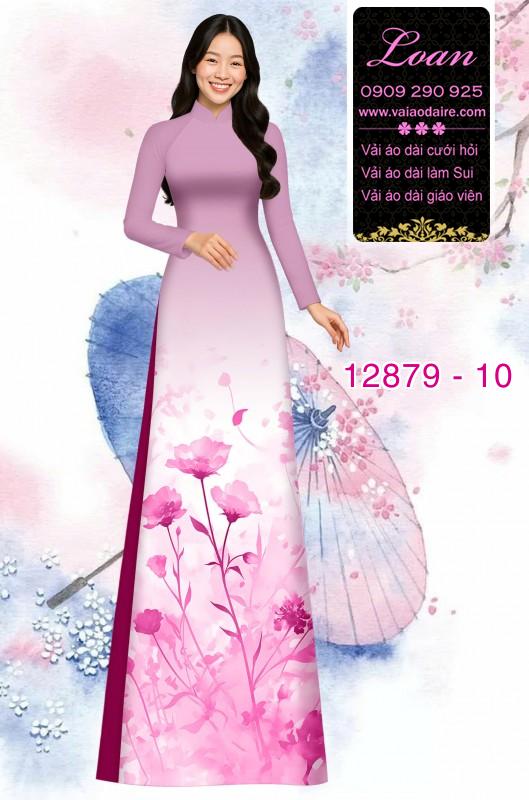 Vải áo dài hoa in 3D