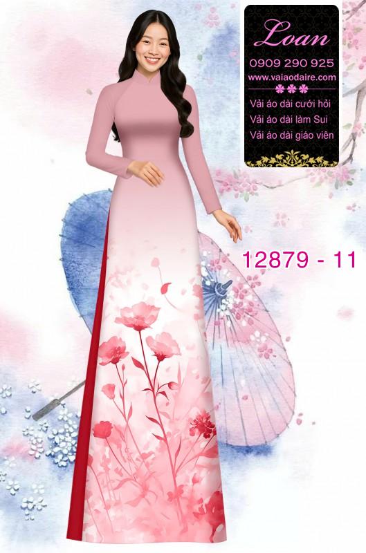 Vải áo dài hoa in 3D