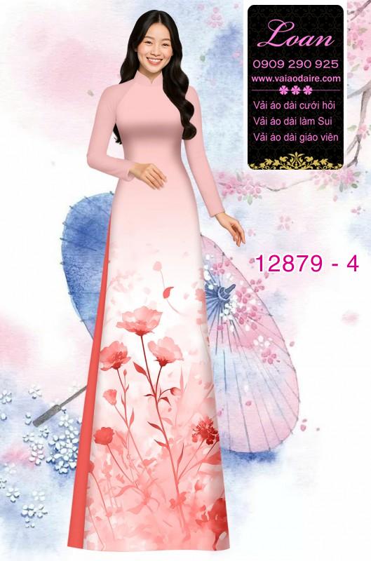 Vải áo dài hoa in 3D