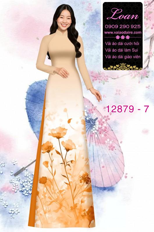 Vải áo dài hoa in 3D