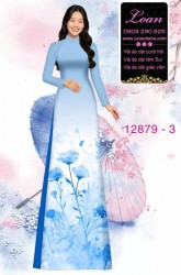 Vải áo dài hoa in 3D