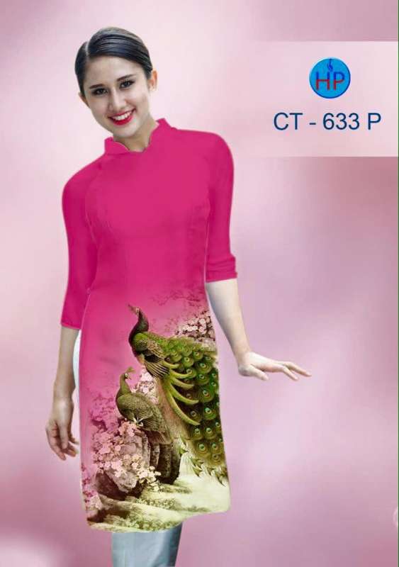 Vải áo dài cách tân chim Công