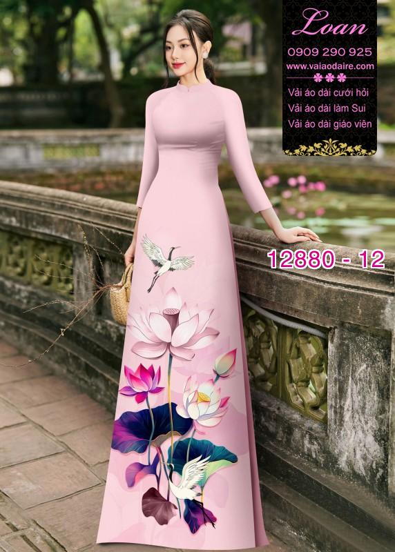 Vải áo dài hoa in 3D