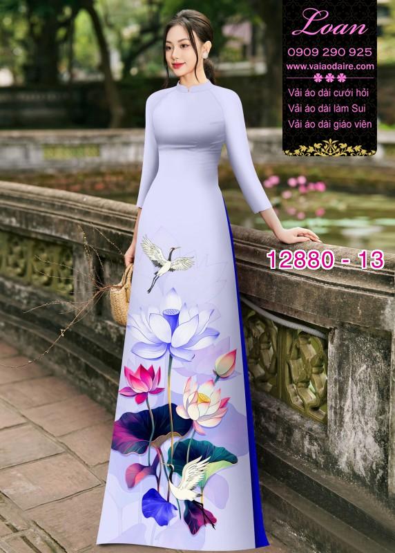Vải áo dài hoa in 3D