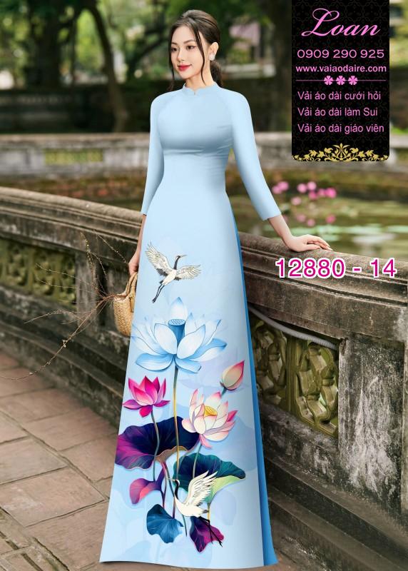 Vải áo dài hoa in 3D