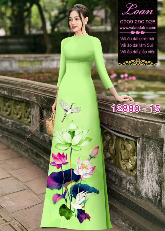 Vải áo dài hoa in 3D