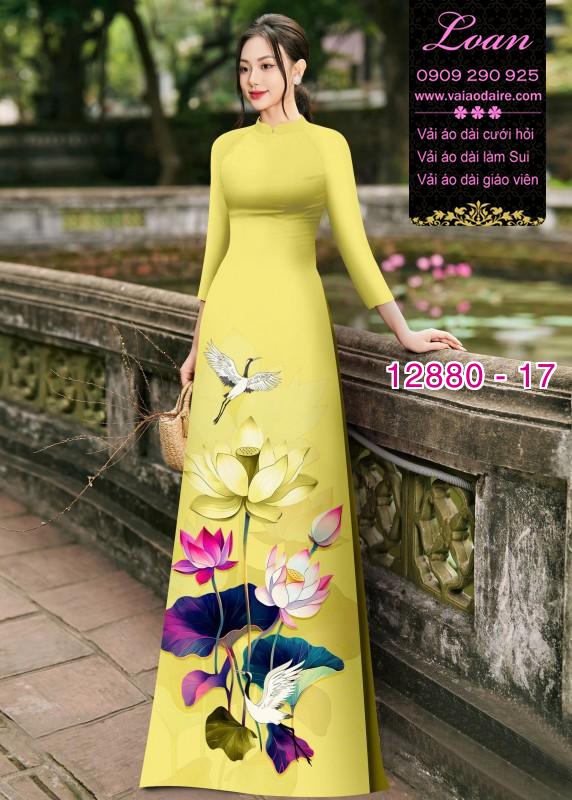 Vải áo dài hoa in 3D