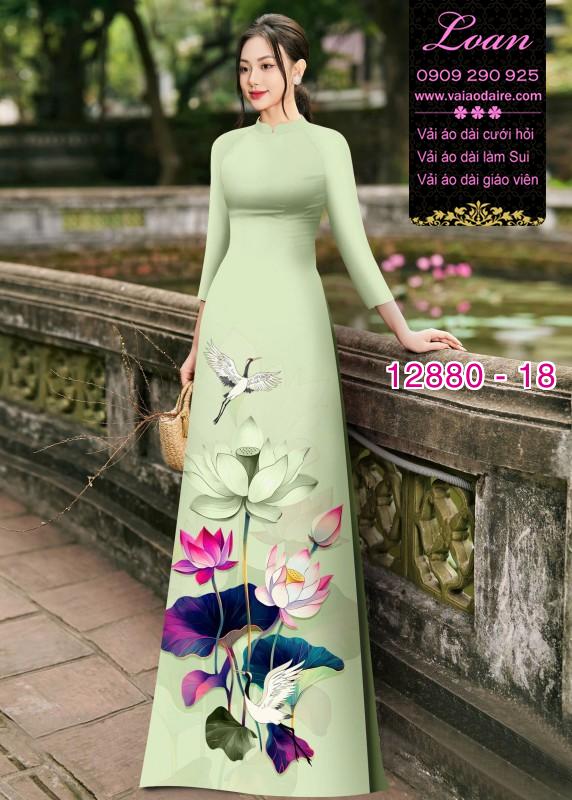 Vải áo dài hoa in 3D