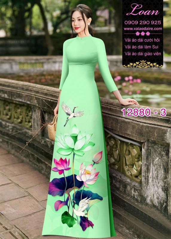 Vải áo dài hoa in 3D