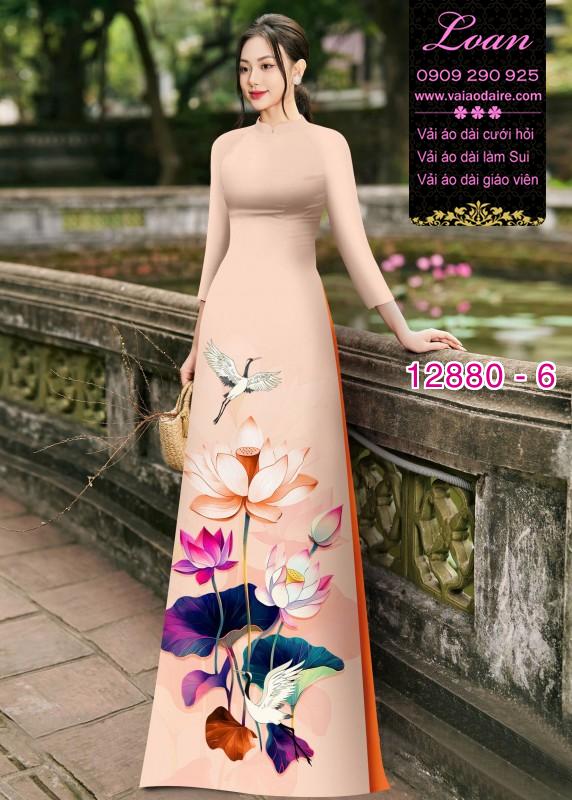 Vải áo dài hoa in 3D