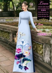 Vải áo dài hoa in 3D