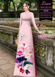 Vải áo dài hoa in 3D