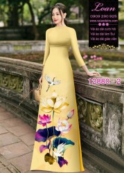 Vải áo dài hoa in 3D