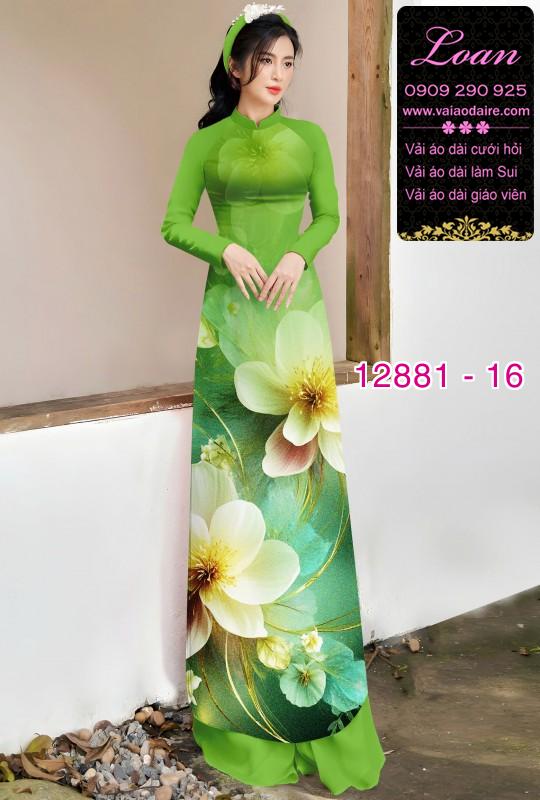 Vải áo dài hoa in 3D