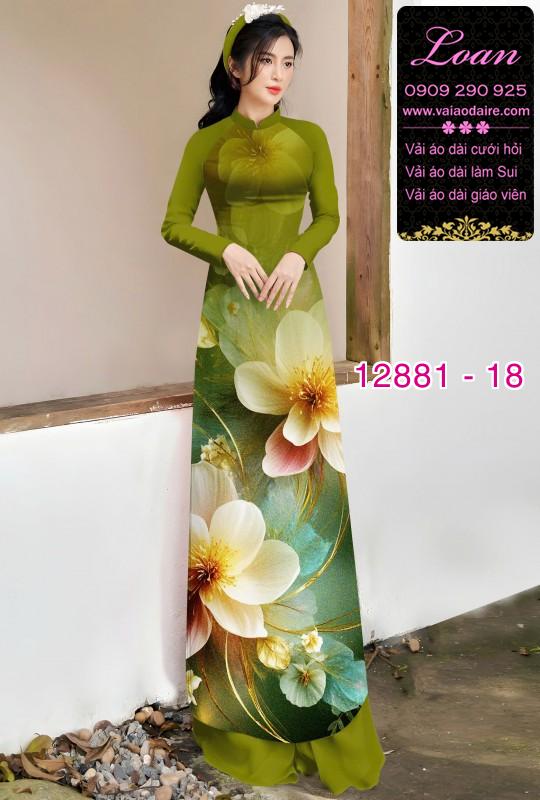 Vải áo dài hoa in 3D