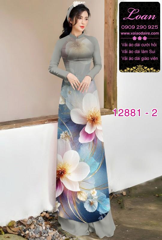 Vải áo dài hoa in 3D