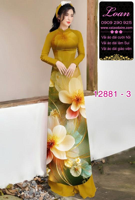Vải áo dài hoa in 3D