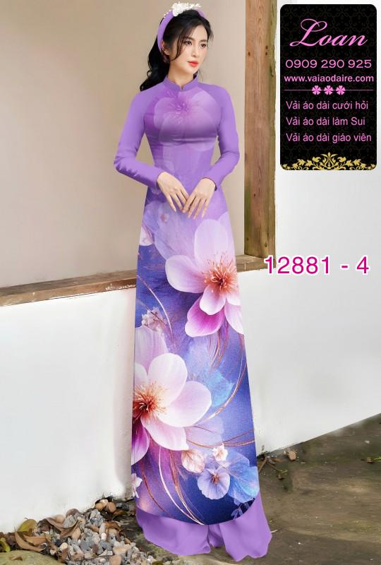Vải áo dài hoa in 3D