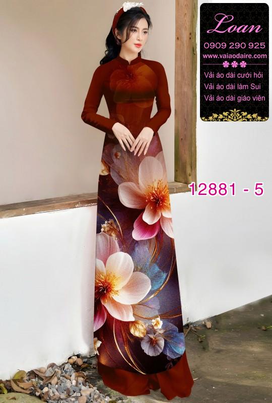 Vải áo dài hoa in 3D