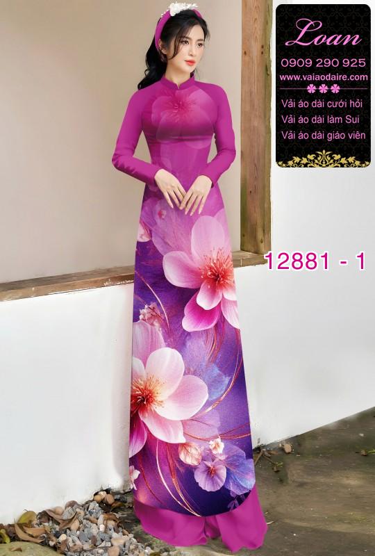Vải áo dài hoa in 3D