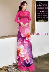 Vải áo dài hoa in 3D