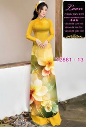 Vải áo dài hoa in 3D