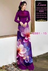 Vải áo dài hoa in 3D