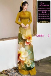 Vải áo dài hoa in 3D