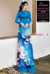 Vải áo dài hoa in 3D