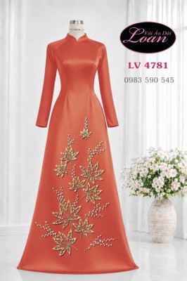Vải áo dài kết pha lê sang trọng-ADK 12892