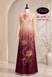 Vải áo dài kết hoa sen cao cấp