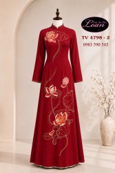 Vải áo dài kết hoa sen cao cấp