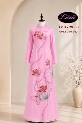 Vải áo dài kết hoa sen cao cấp