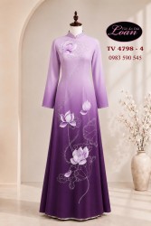 Vải áo dài kết hoa sen cao cấp