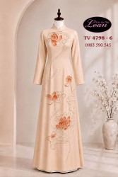 Vải áo dài kết hoa sen cao cấp