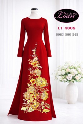 Vải áo dài thêu đính đá-ATK 12912