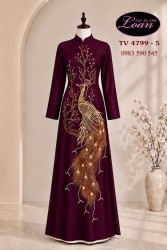 Vải áo dài kết chim công cao cấp