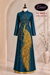 Vải áo dài kết chim công cao cấp