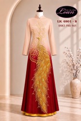 Vải áo dài kết chim công cao cấp