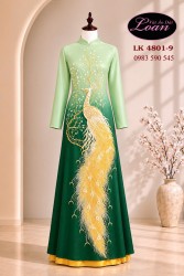 Vải áo dài kết chim công cao cấp