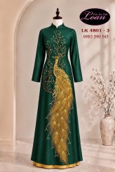 Vải áo dài kết chim công cao cấp