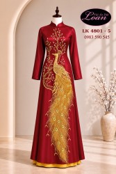 Vải áo dài kết chim công cao cấp