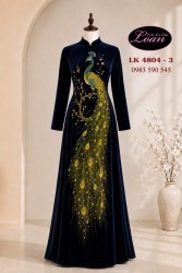 Vải áo dài kết chim công cao cấp